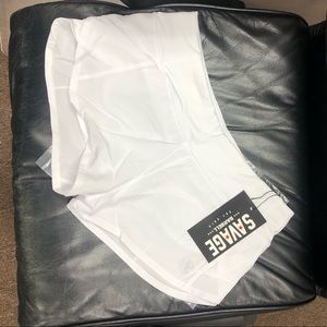 Savage barbell white Pacer Speed shorts MEDIUM Brand new